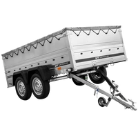 Przyczepka dwuosiowa 264x150 UNITRAILER GARDEN 265/2 KIPP z burtami BIS, stelażem H-0 i pokrowcem szarym