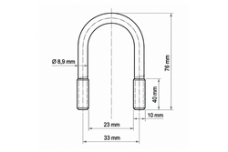 Cybant kabłąkowy DROMET typ B obejma owalna M10 23×76mm