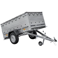 Przyczepka samochodowa 200x106 UNITRAILER GARDEN 200 KIPP z burtami BIS i pokrowcem szarym