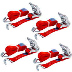 Zestaw czterech pasów transportowych z napinaczem UNITRAILER 4m/35mm/2t czerwone