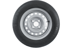 Komplet dwóch kół do przyczep UNITRAILER / TEMARED / BRENDERUP / STEMA / BÖCKMANN OPONA KENDA 145/80 R13 78N FELGA STARCO 4Jx13"H2 4x100 ET:30